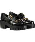 GUCCI Black Leather Horsebit Lug-sole Platform Loafers / Mary Janes UK 2 EU 35