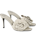 VALENTINO GARAVANI Cream Atelier 03 Rose Edition 90 Leather Mules In Avorio UK 5 EU 38