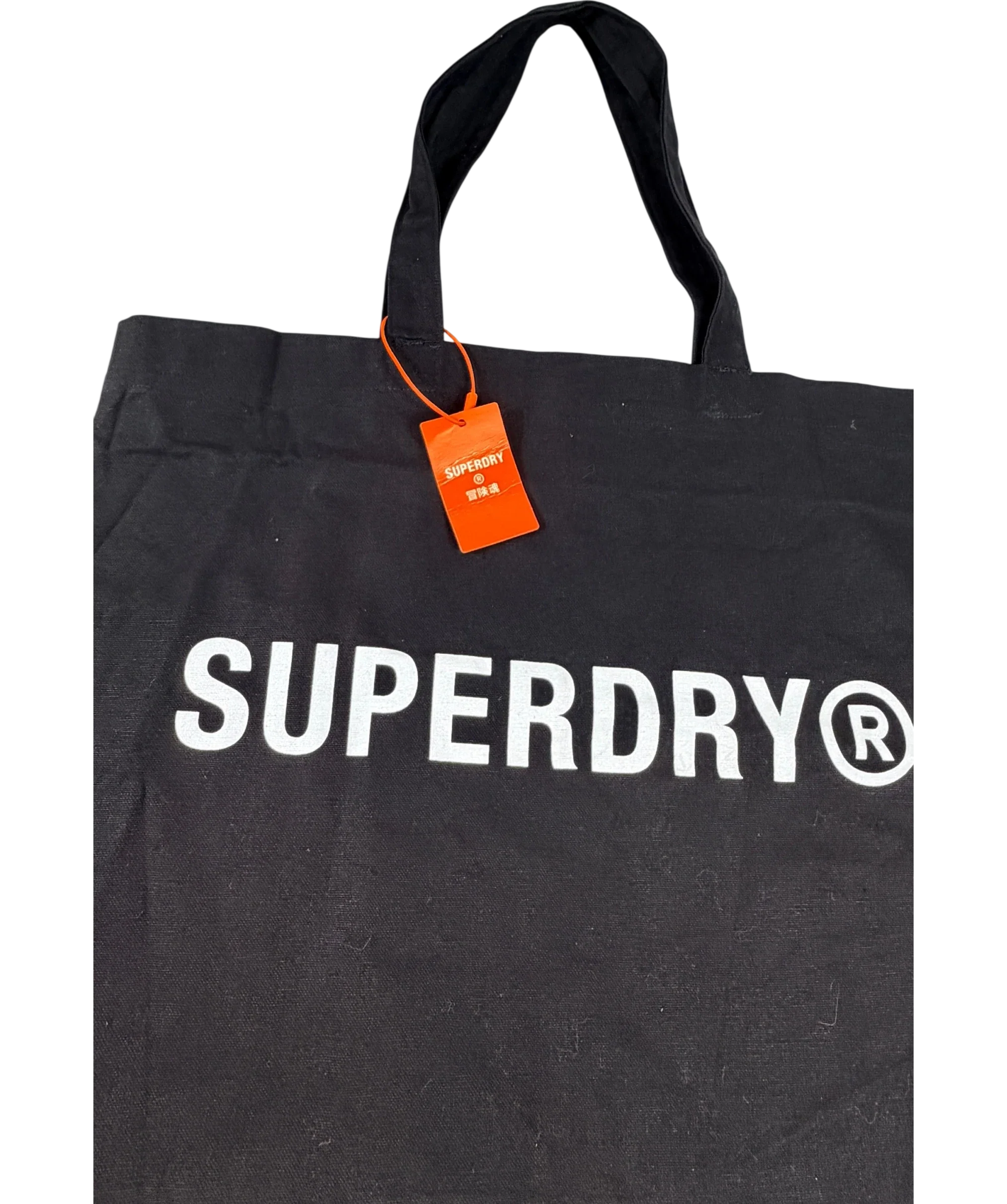 Superdry Essential Logo Canvas Tote Bag In Black