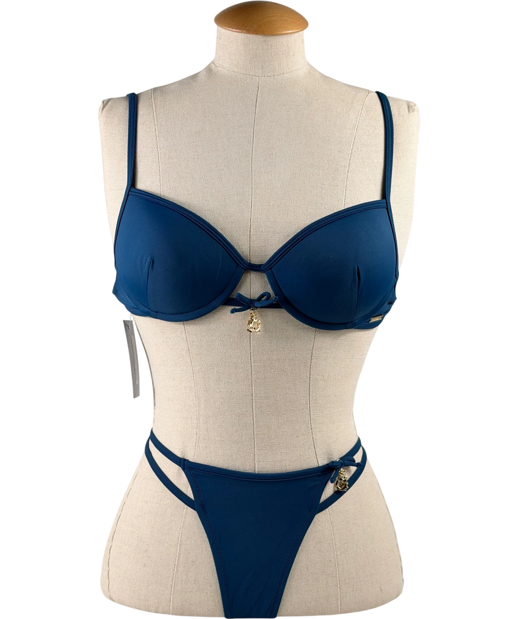 Adora Swim Viola & Luna Bikini Set Teal Blue Size UK S/M