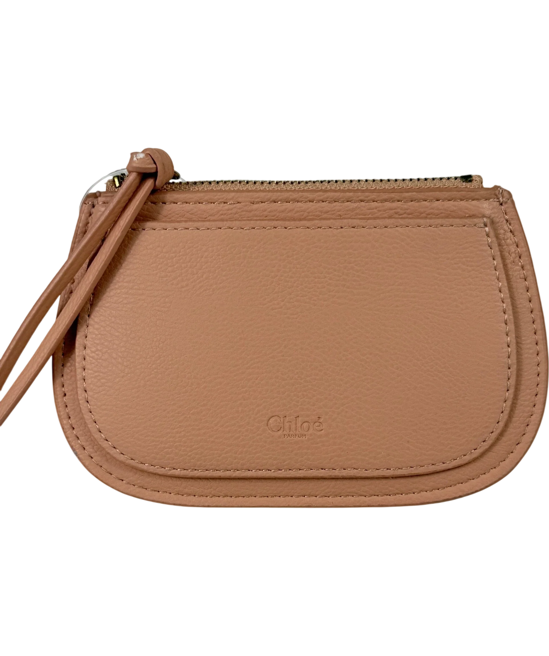 CHLOE Nude Marcie Grained Calfskin Small Zipped Coin Purse One Size
