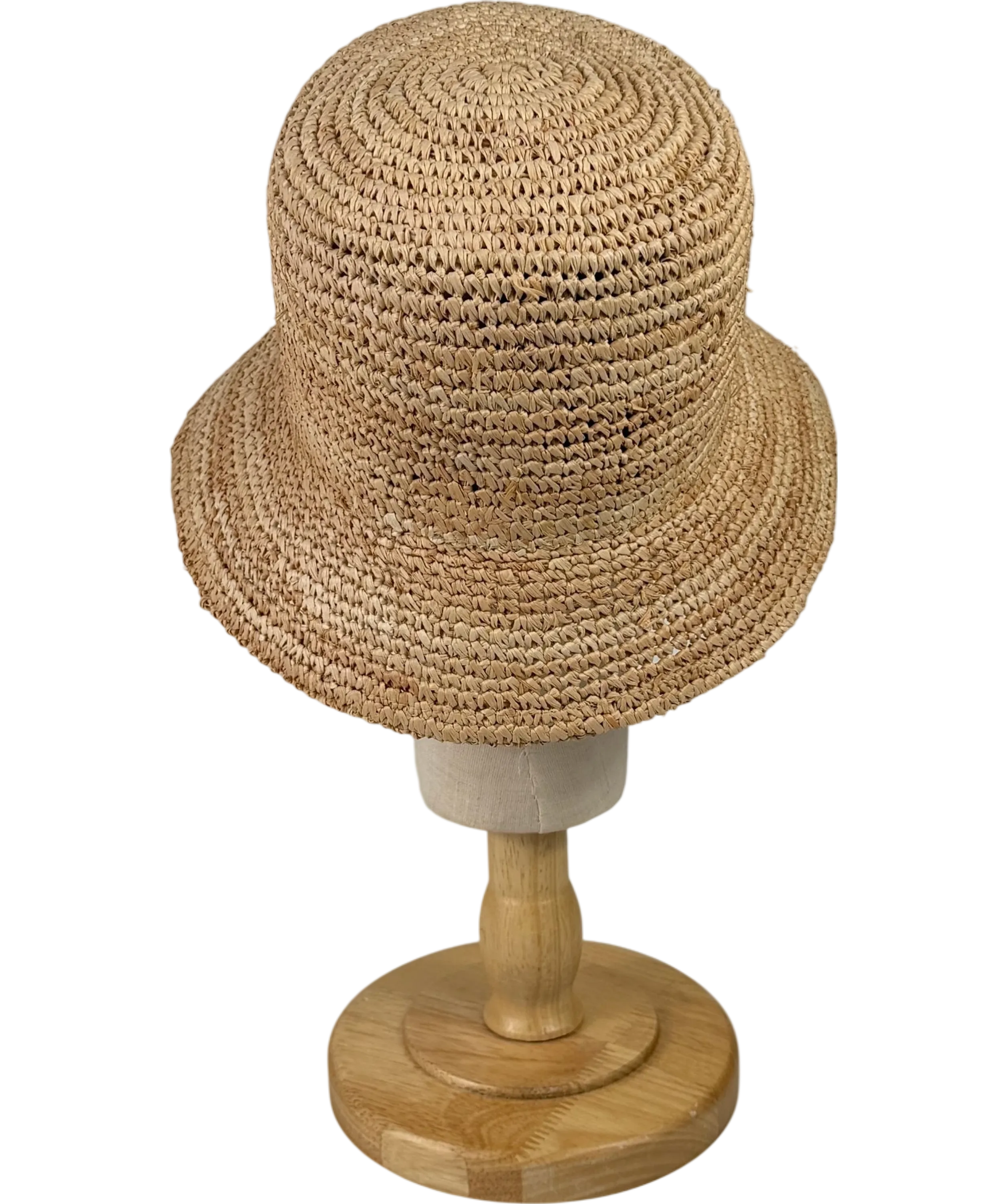 Jimmy Choo Beige Atena Logo-embroidered Raffia Bucket Hat One Size