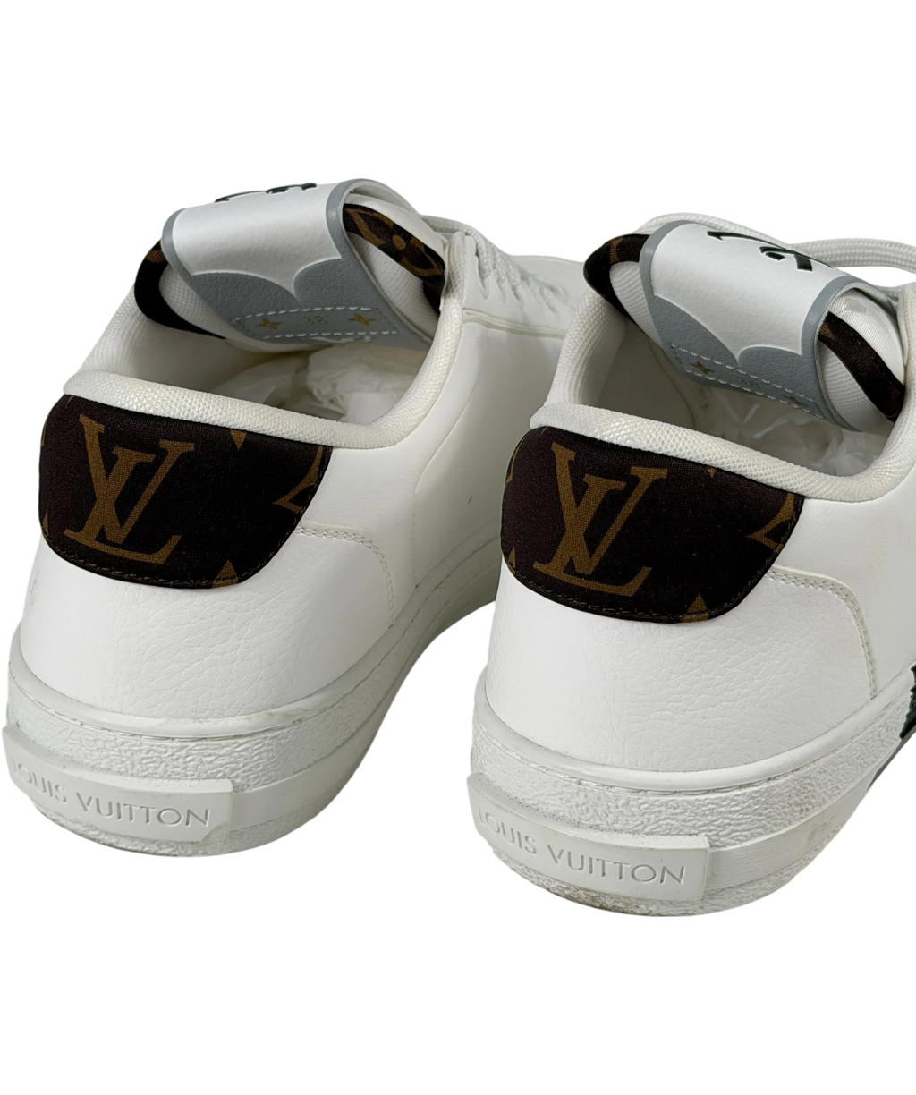 LOUIS VUITTON Charlie White Leather Monogram Low-top Sneakers UK 5 EU 38