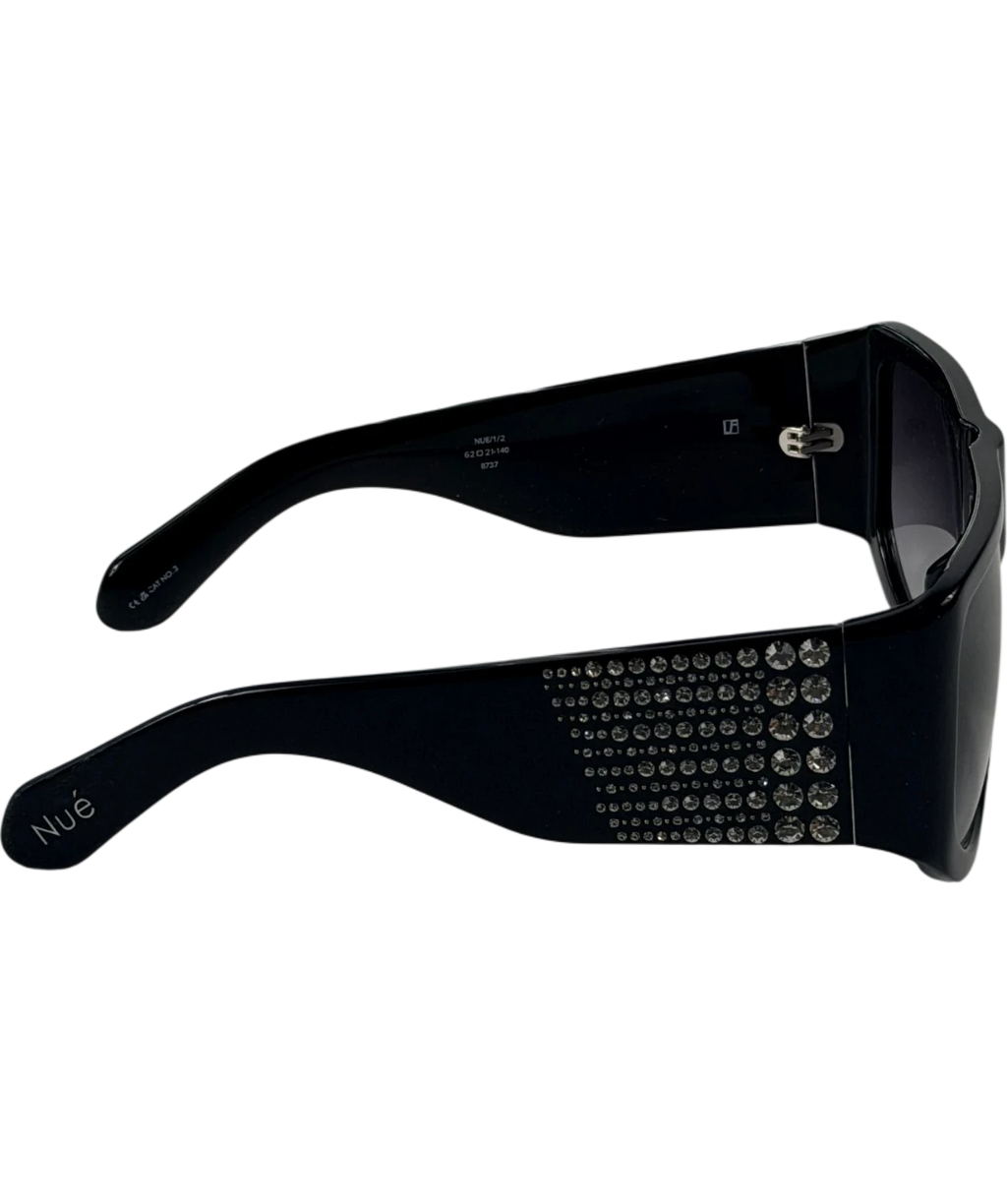 LINDA FARROW X NUE STUDIOS It Girl Crystal Sunglasses Black One Size