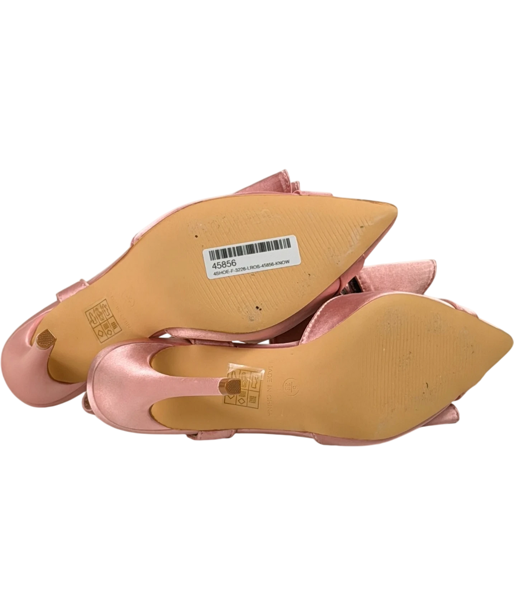 Coast Pink Tamara Satin Bow Sling Back Stiletto Court Shoes Blush UK 5 EU 38