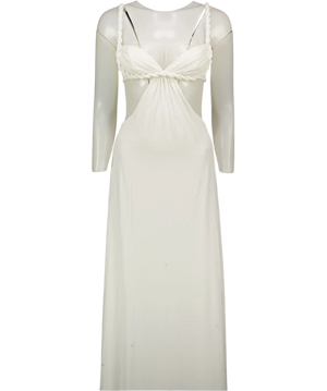 WHITE FOX White Tessara Plaited Strap Maxi Dress UK XS