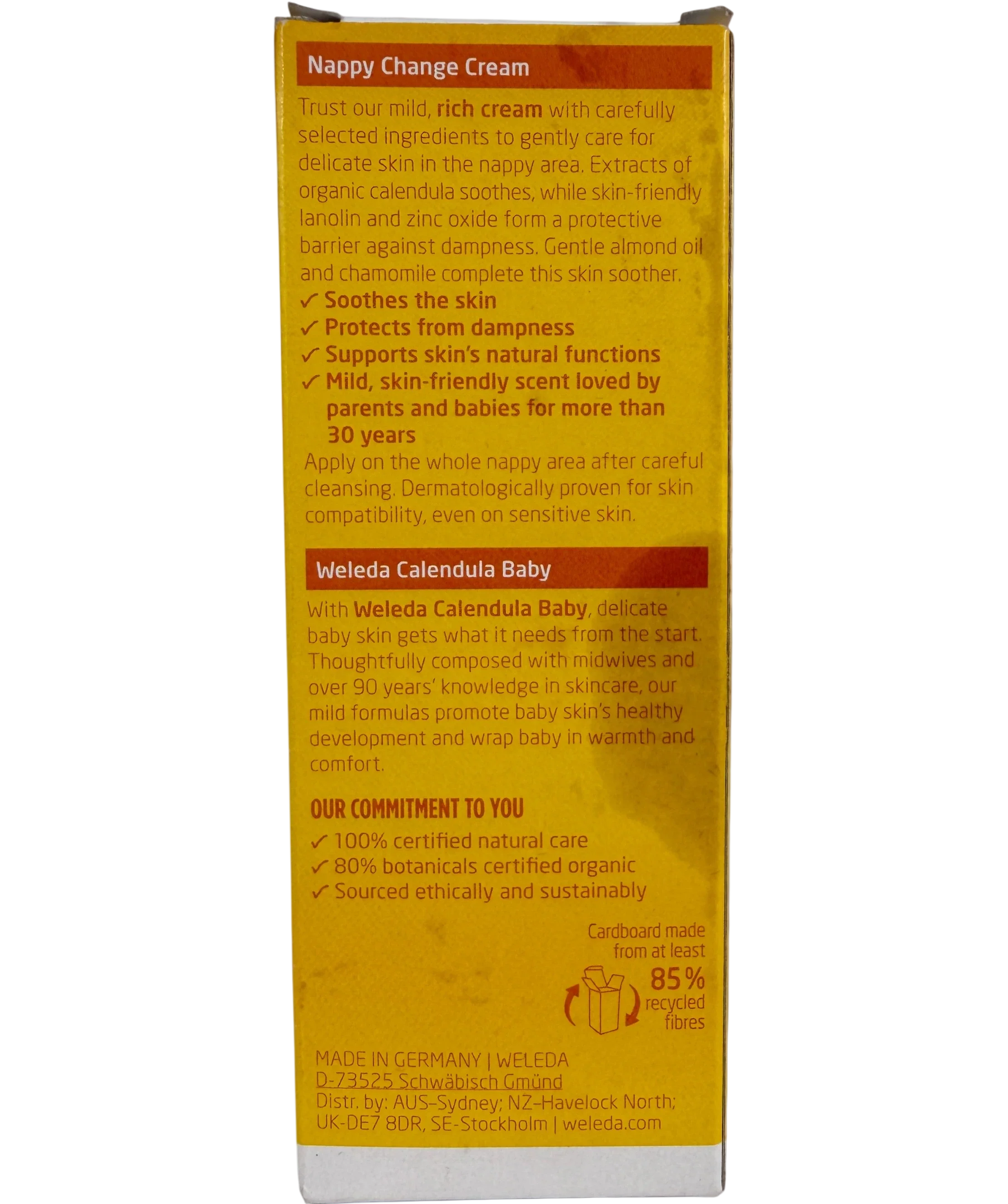 Weleda Yellow Baby Calendula Nappy Change Cream One Size