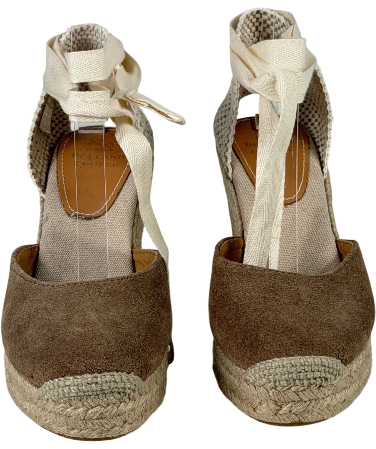 HOLLAND COOPER Seville Wedge Espadrilles In Taupe Beige Suede UK 5 EU 38