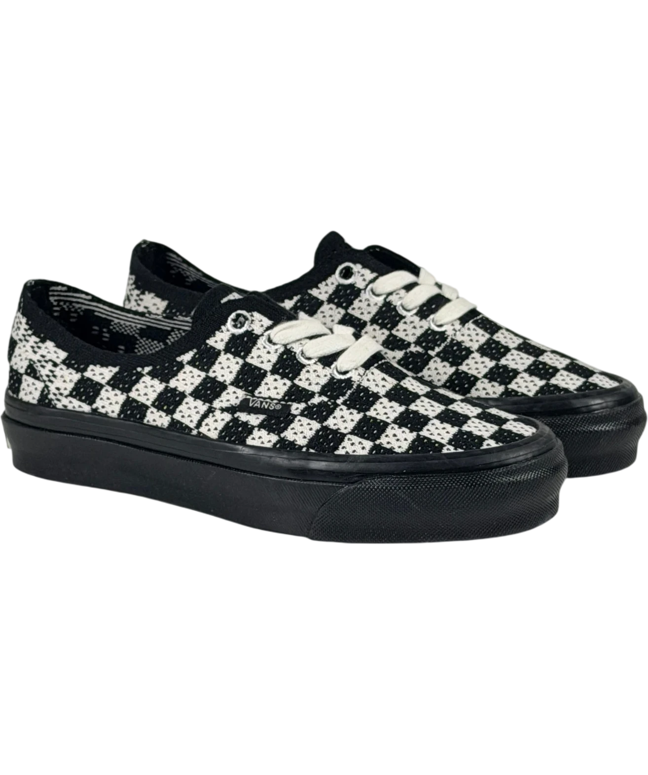 VANS Premium Authentic 44 Ek Punk Check Black And Marshmallow Sneakers UK 3 EU 36