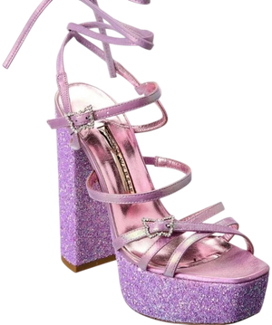 SOPHIA WEBSTER Pink Venus Glitter Platform Sandals UK 6 EU 39