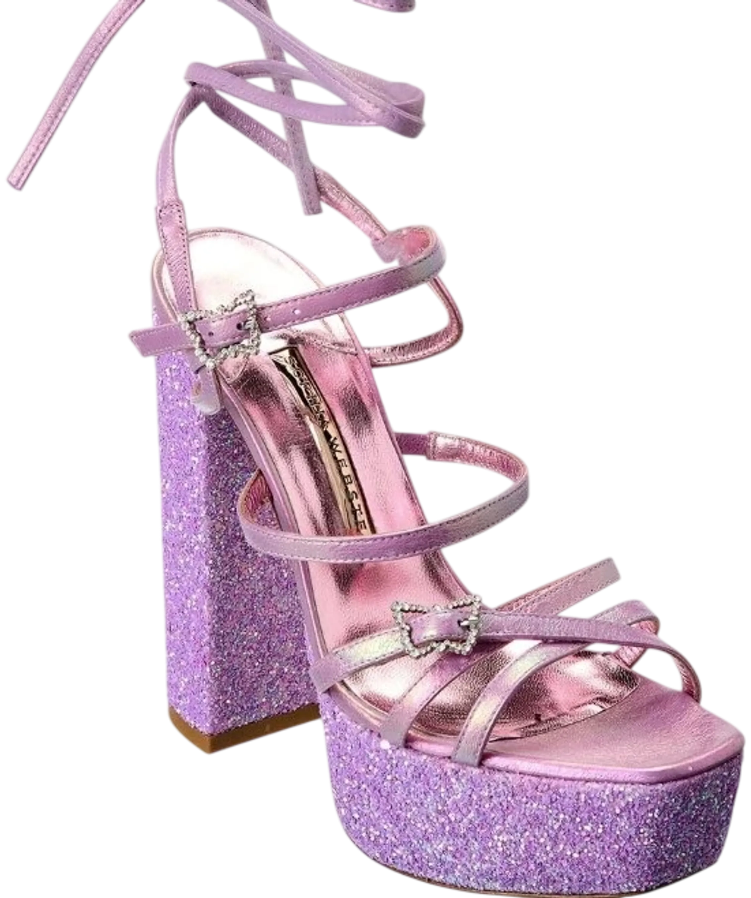 SOPHIA WEBSTER Pink Venus Glitter Platform Sandals UK 6 EU 39