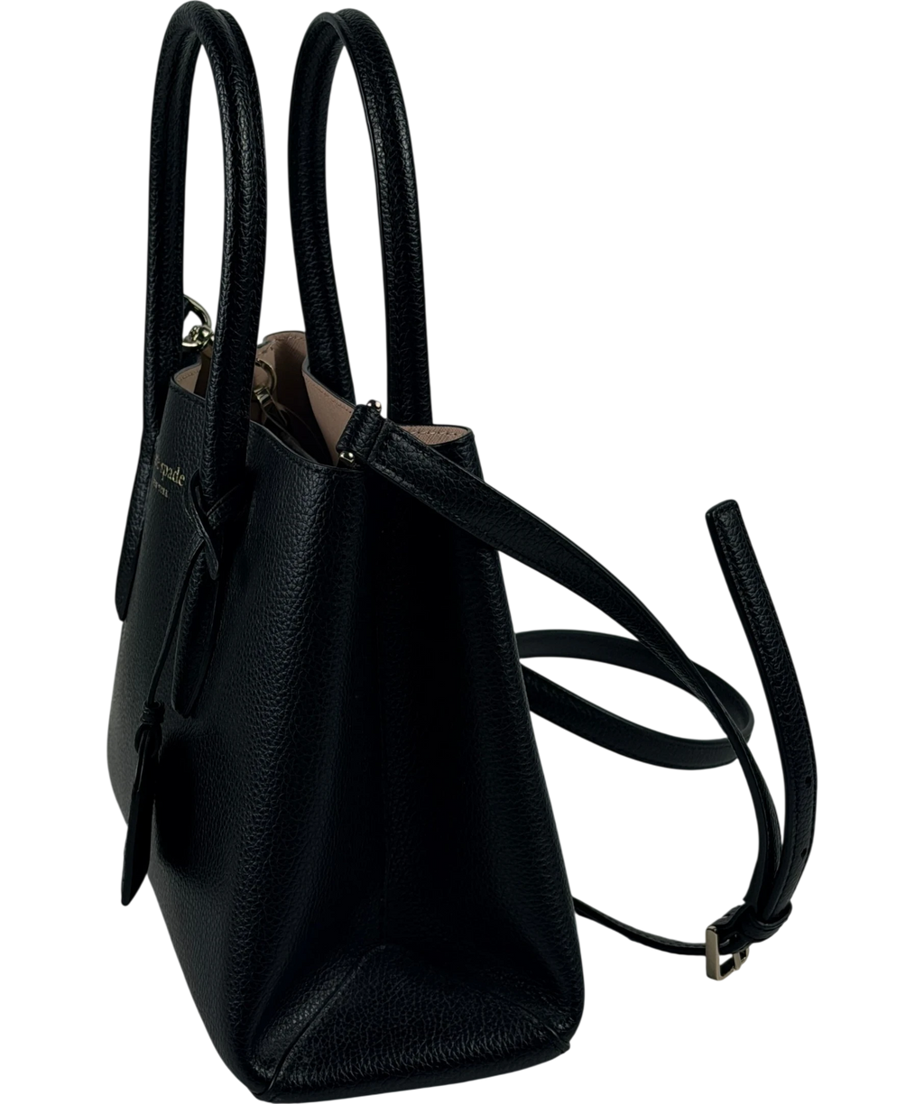KATE SPADE Eva Small Leather Satchel Bag Black