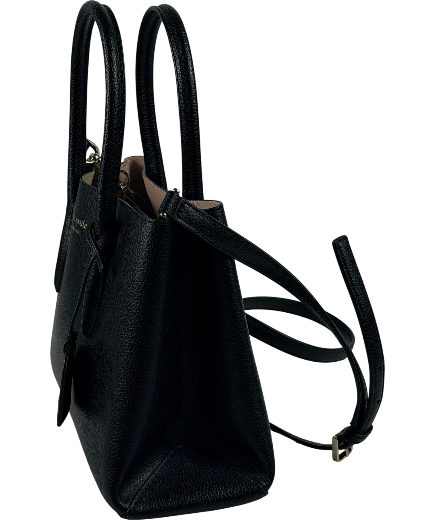 KATE SPADE Eva Small Leather Satchel Bag Black