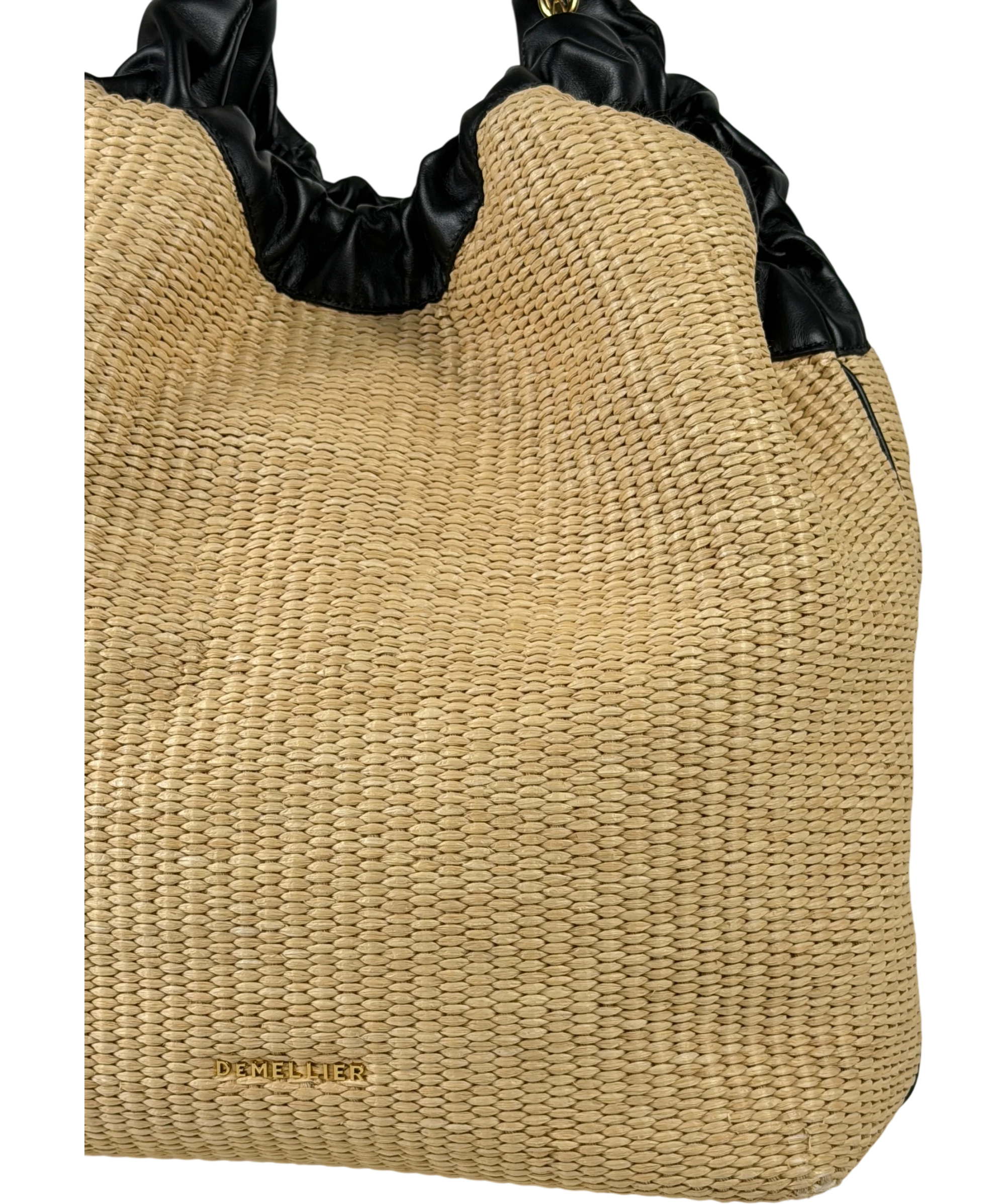 DeMellier London Beige Natural Miami Leather-trimmed Raffia Tote Bag One Size