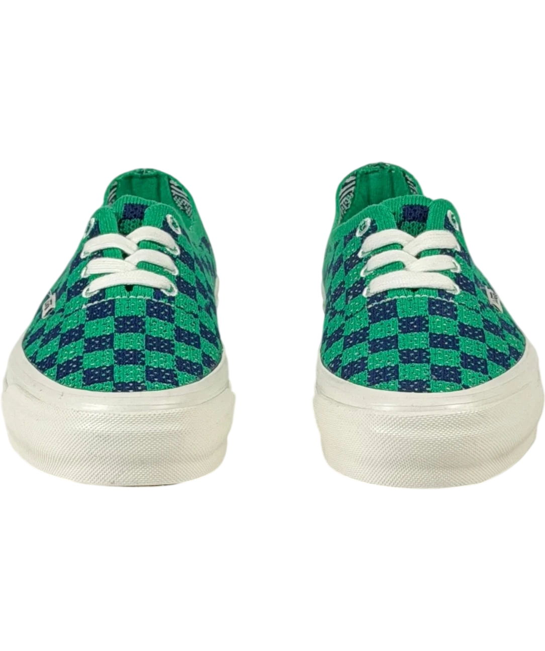 VANS Premium Authentic 44 Ek Punk Check Green & Navy Sneakers UK 3 EU 36