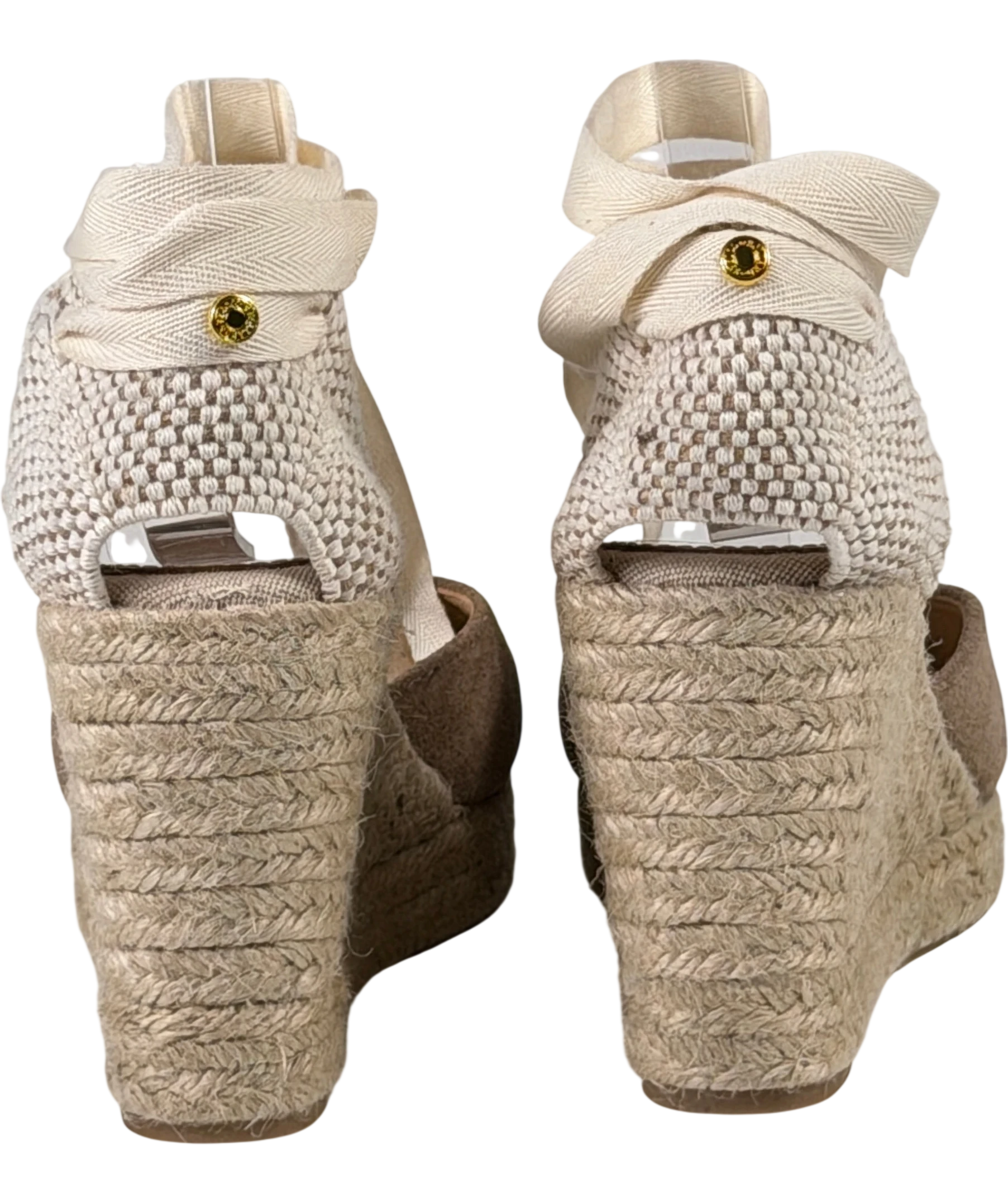HOLLAND COOPER Seville Wedge Espadrilles In Taupe Beige Suede UK 5 EU 38