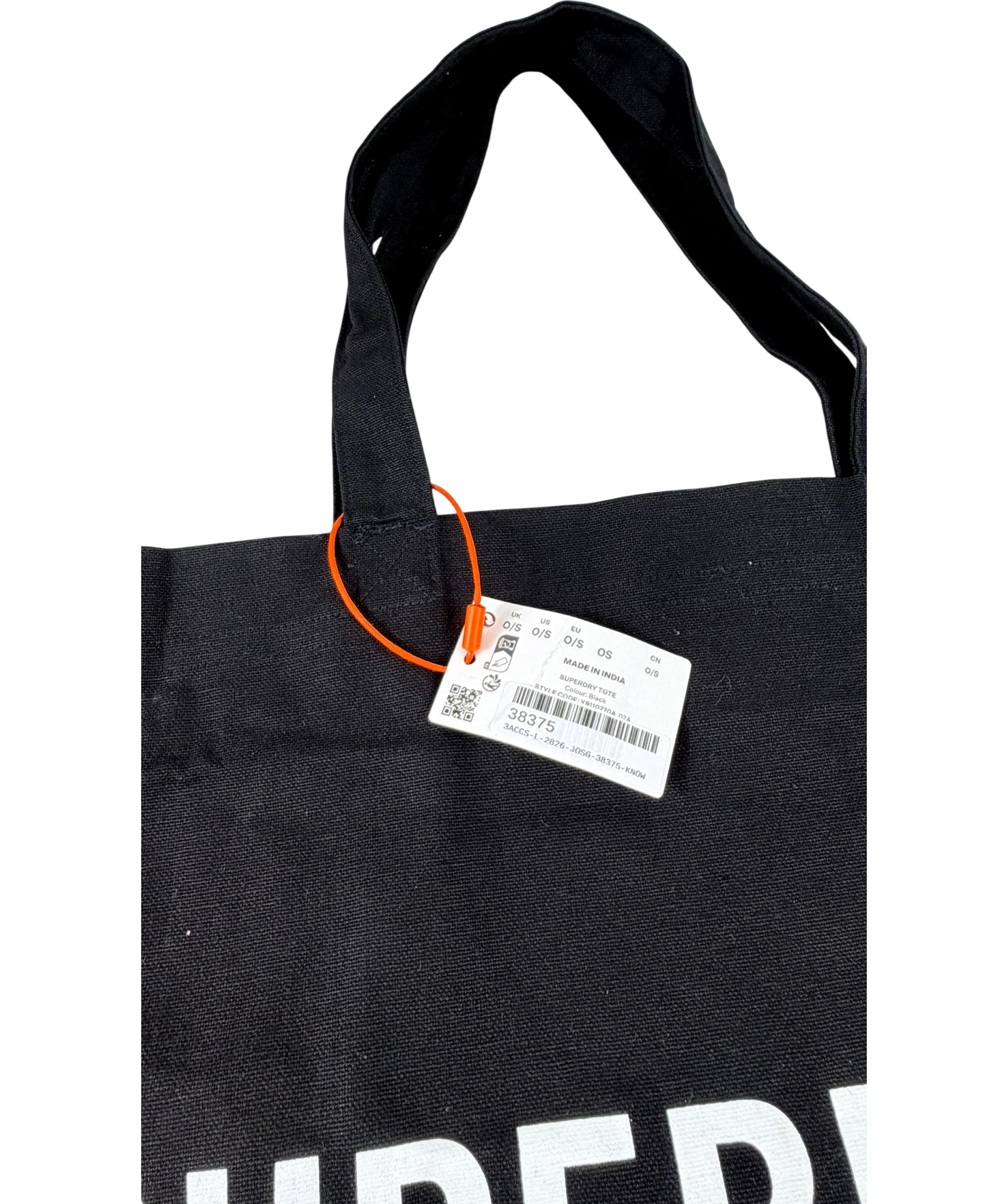Superdry Essential Logo Canvas Tote Bag In Black