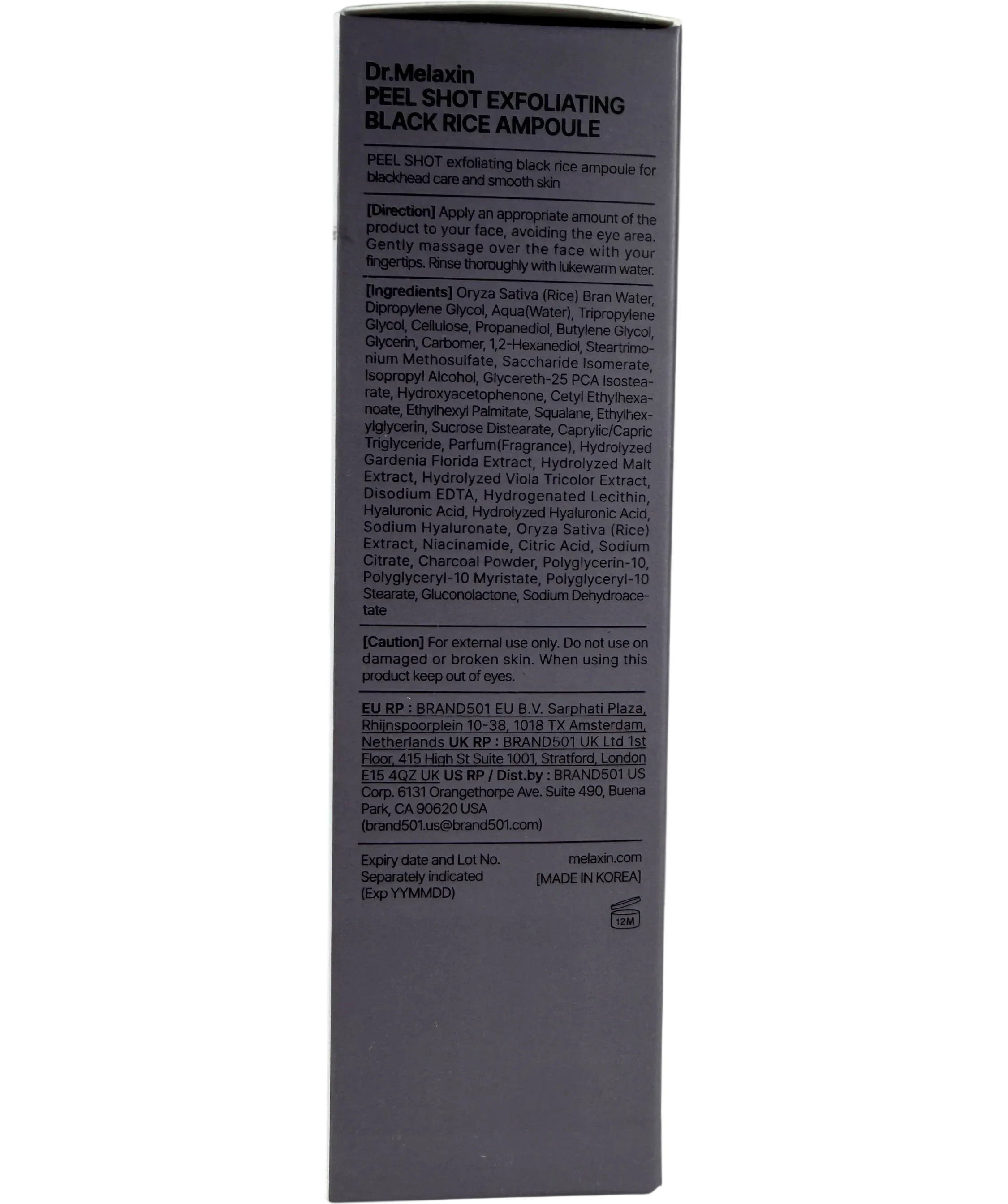 Dr. Melaxin Peel Shot Exfoliating Black Rice Ampoule 80ml