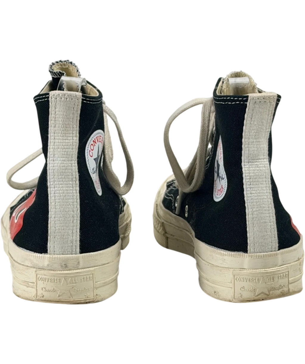 Converse X Comme Des Garçons Play Chuck 70 Black High Top Trainers UK 7 EU 40