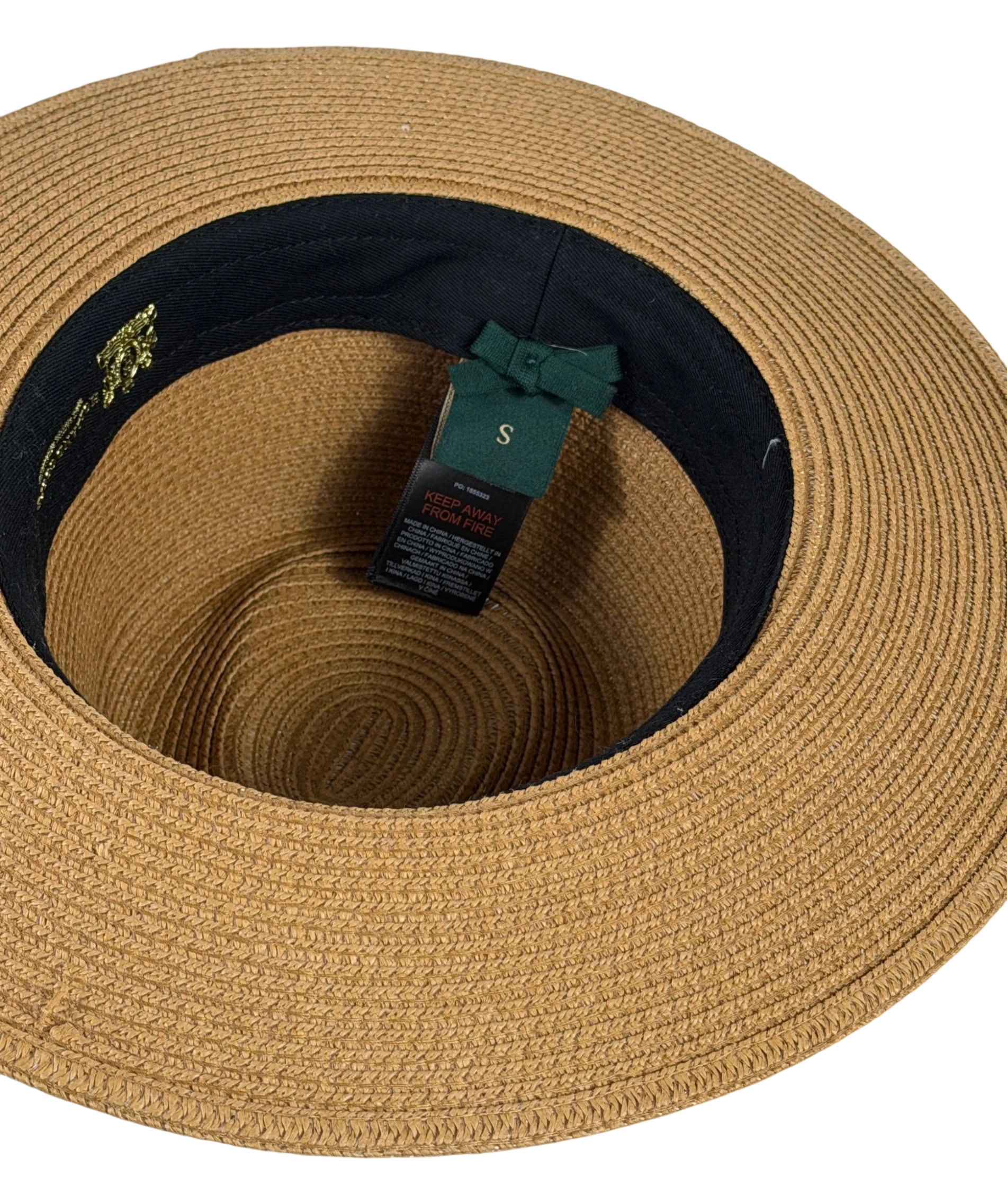 HOLLAND COOPER Francesca Hat Camel Beige Latte Bow With Gold Logo UK S