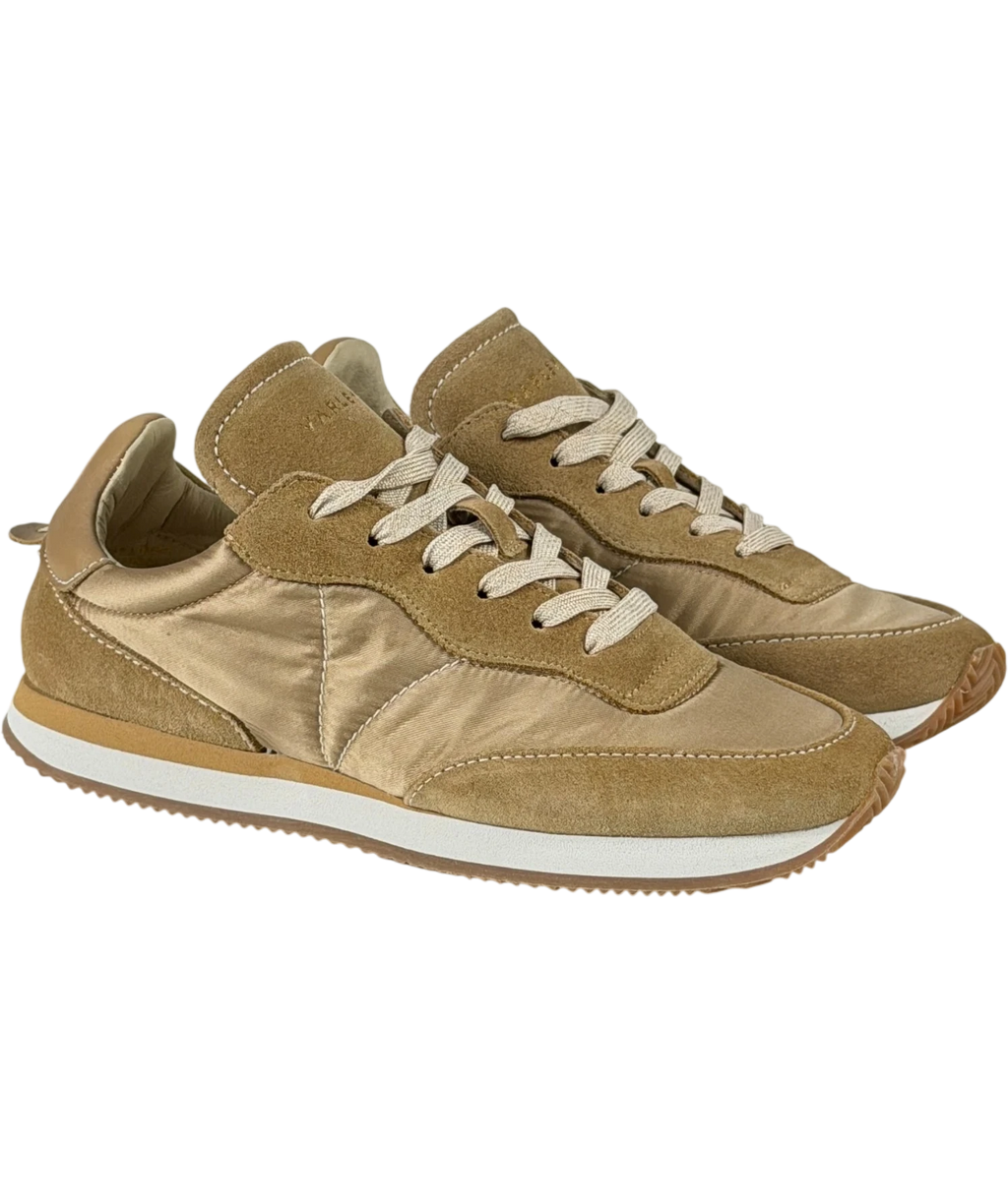 VARLEY Amera Runner Suede And Satin Sneakers In Taupe Beige UK 5 EU 38