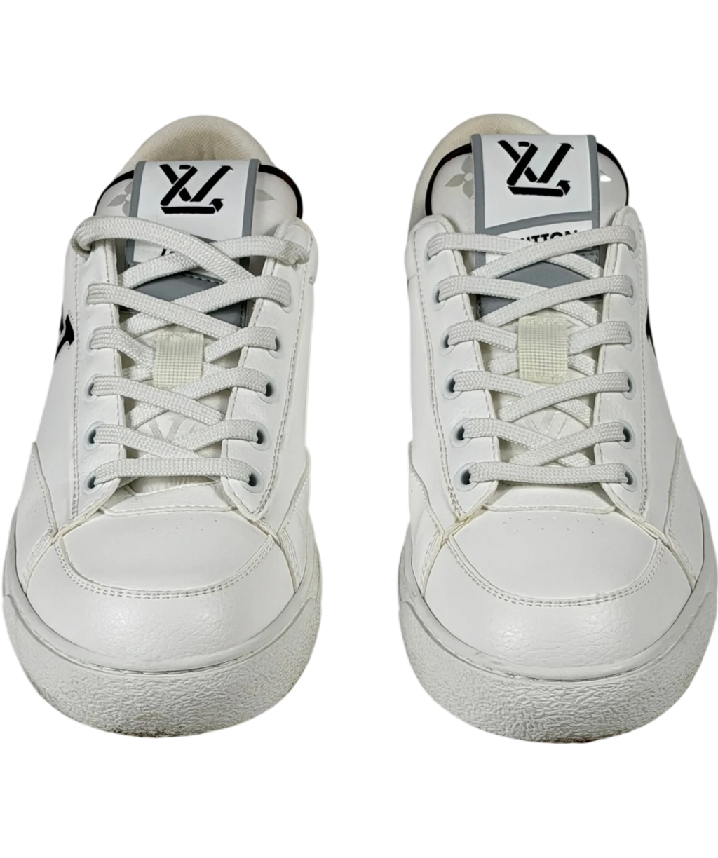 LOUIS VUITTON Charlie White Leather Monogram Low-top Sneakers UK 5 EU 38