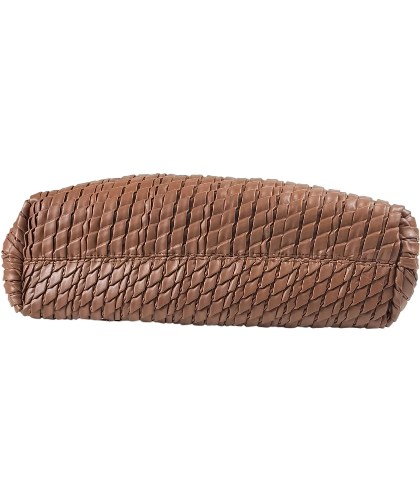 BY ANTHROPOLOGIE  Chocolate Brown Oversized Woven Clutch Bag with chain strap