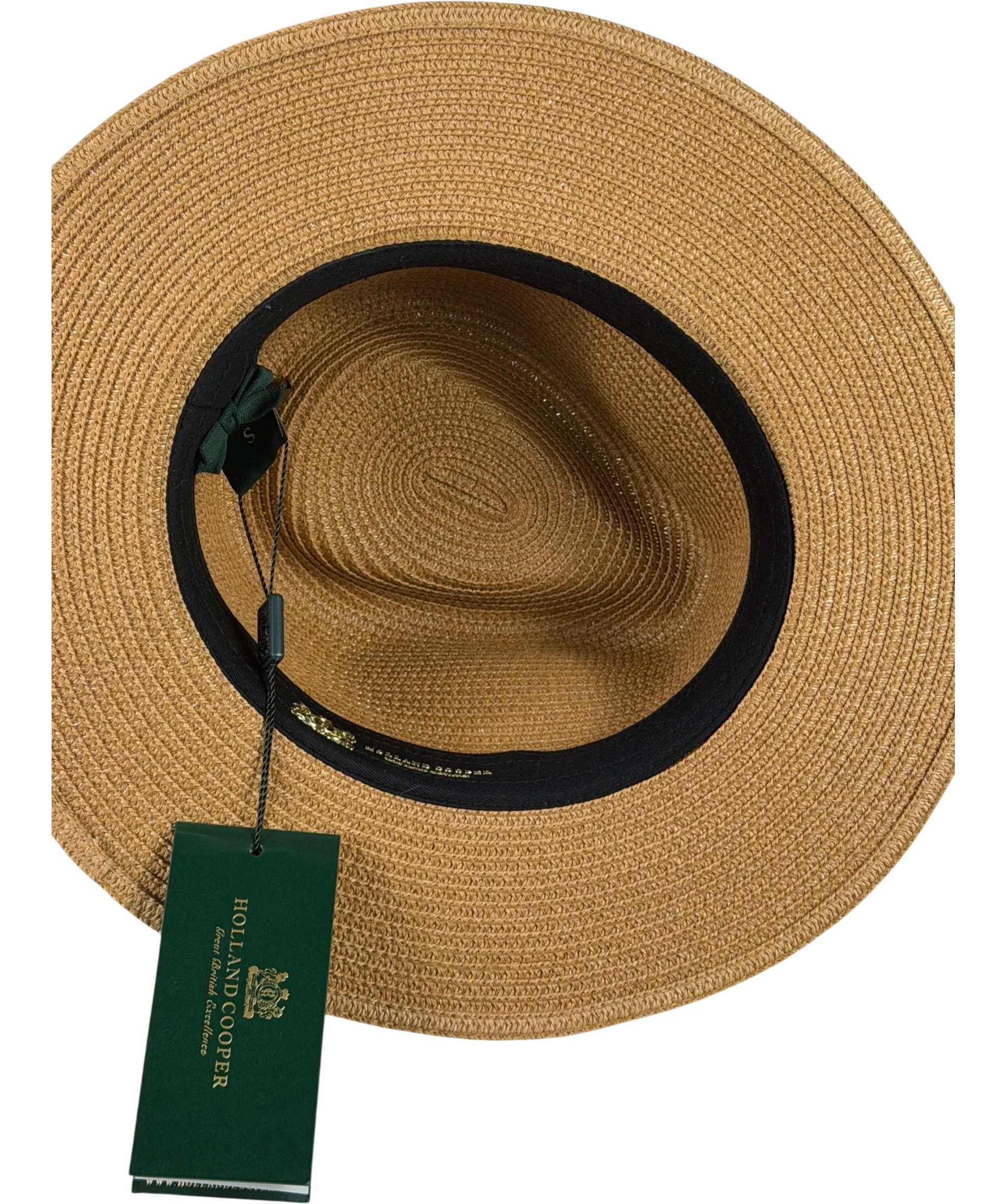 HOLLAND COOPER Francesca Hat Camel / Navy Blue With Gold Logo UK S