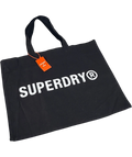 Superdry Essential Logo Canvas Tote Bag In Black
