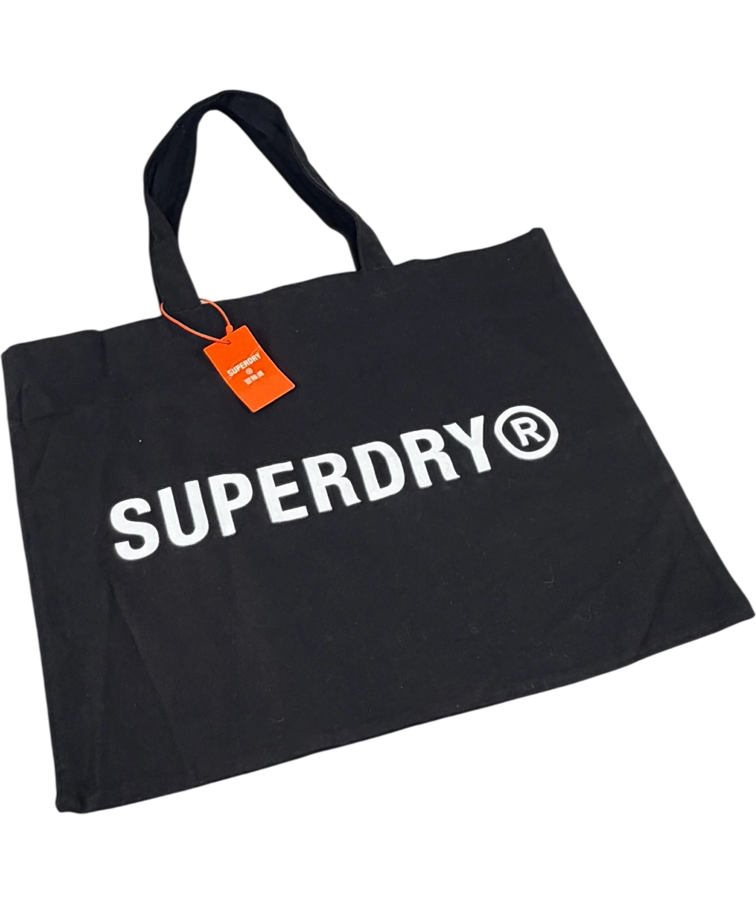 Superdry Essential Logo Canvas Tote Bag In Black
