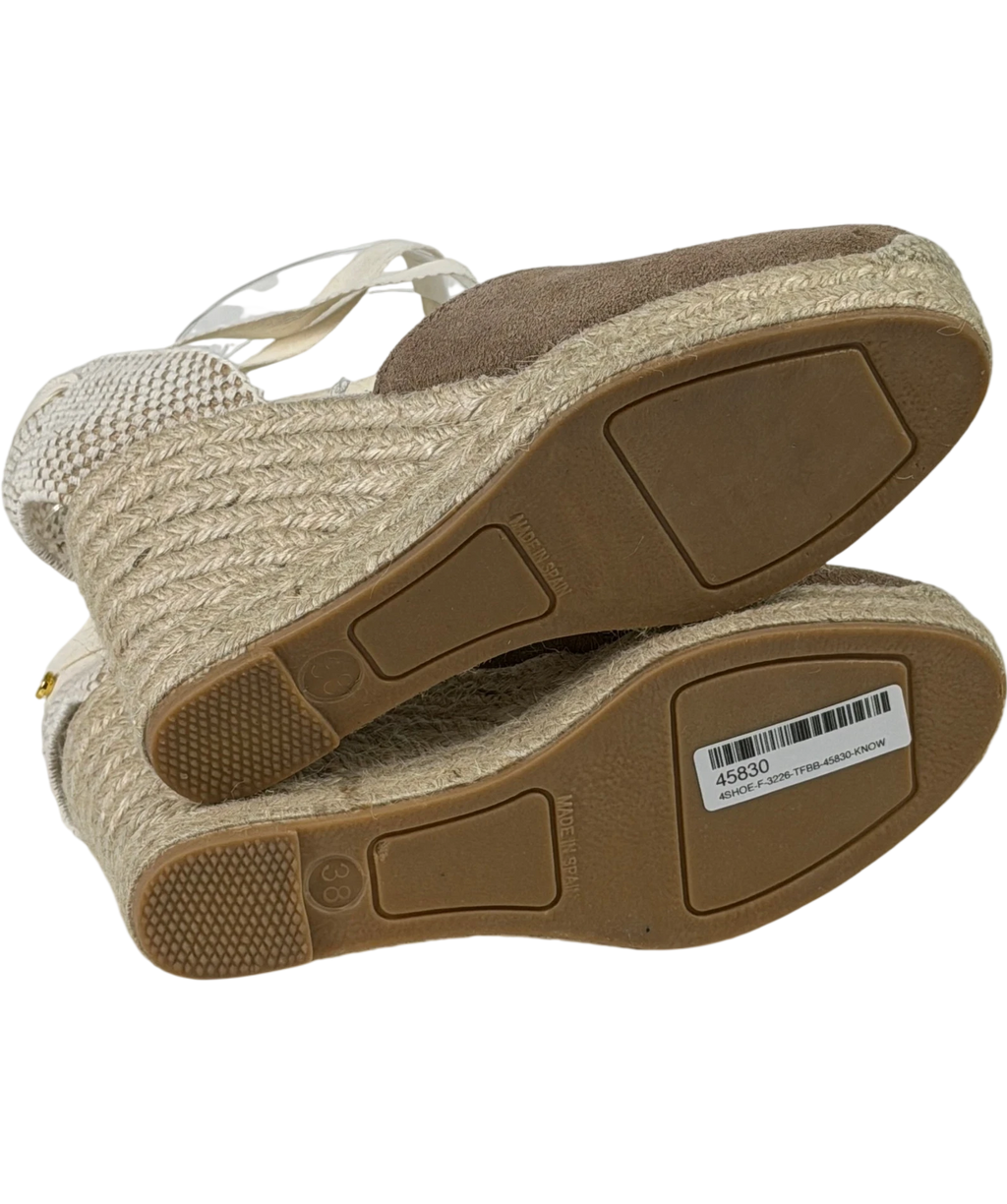 HOLLAND COOPER Seville Wedge Espadrilles In Taupe Beige Suede UK 5 EU 38