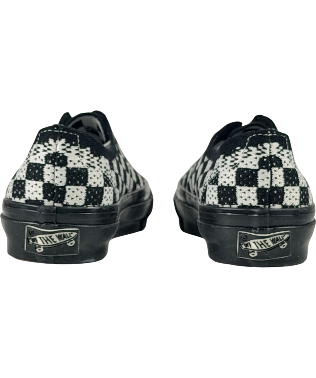 VANS Premium Authentic 44 Ek Punk Check Black And Marshmallow Sneakers UK 3 EU 36