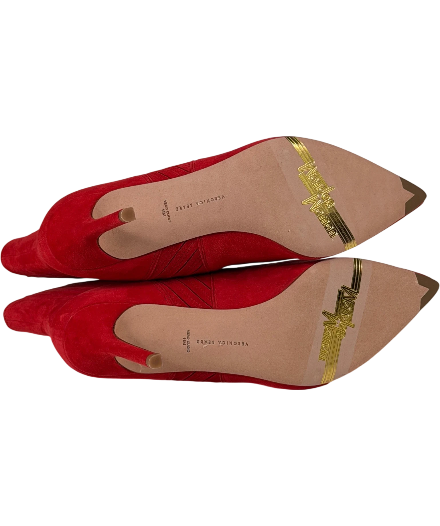 VERONICA BEARD Red X Wonder Woman Litd. Edition Lisa Suede Stiletto Chelsea Boots Us11m UK 9 EU 42