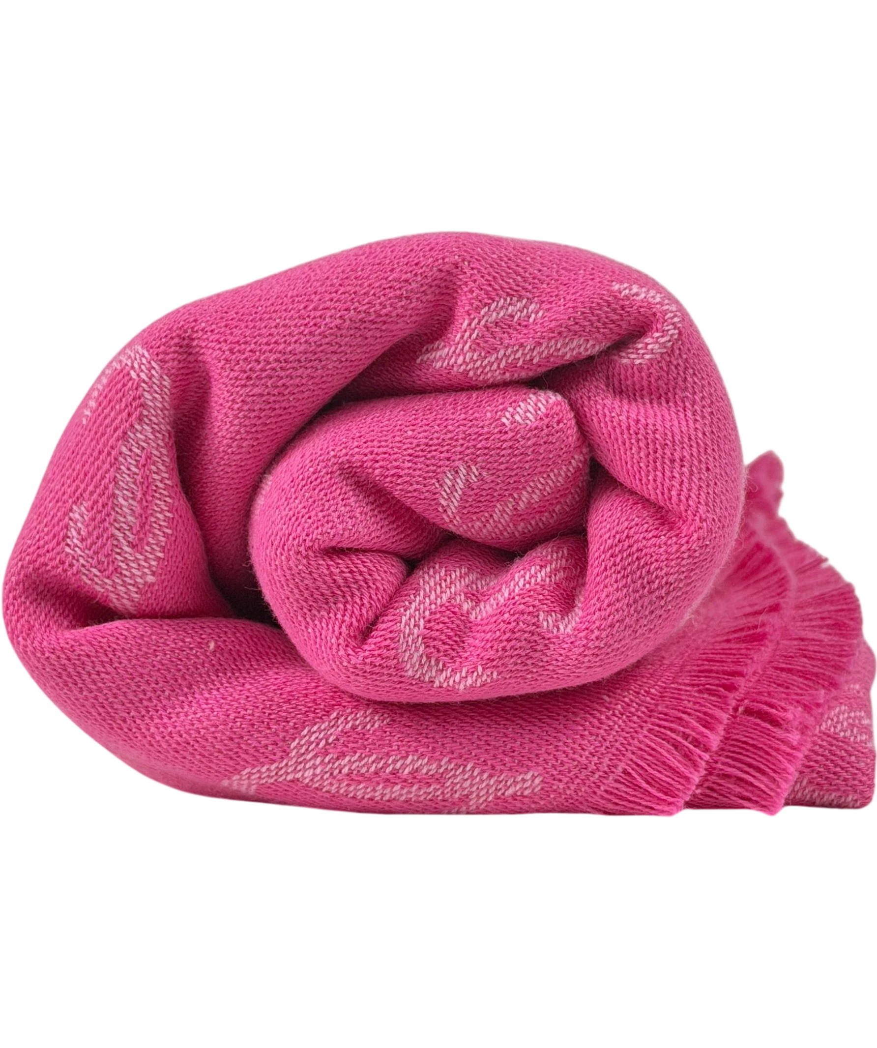 Jimmy Choo Pink Cotton Monogram Scarf One Size