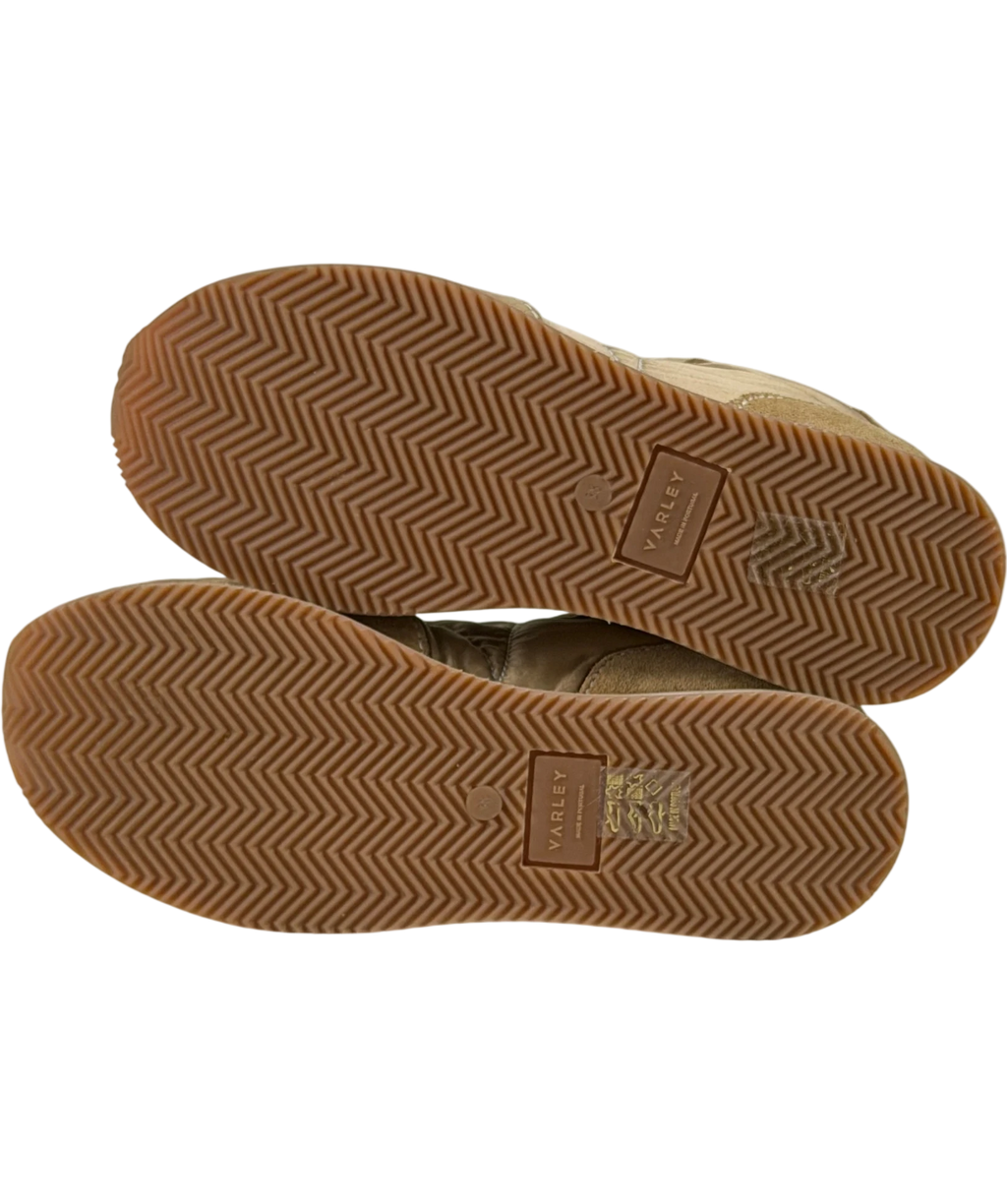 VARLEY Amera Runner Suede And Satin Sneakers In Taupe Beige UK 5 EU 38
