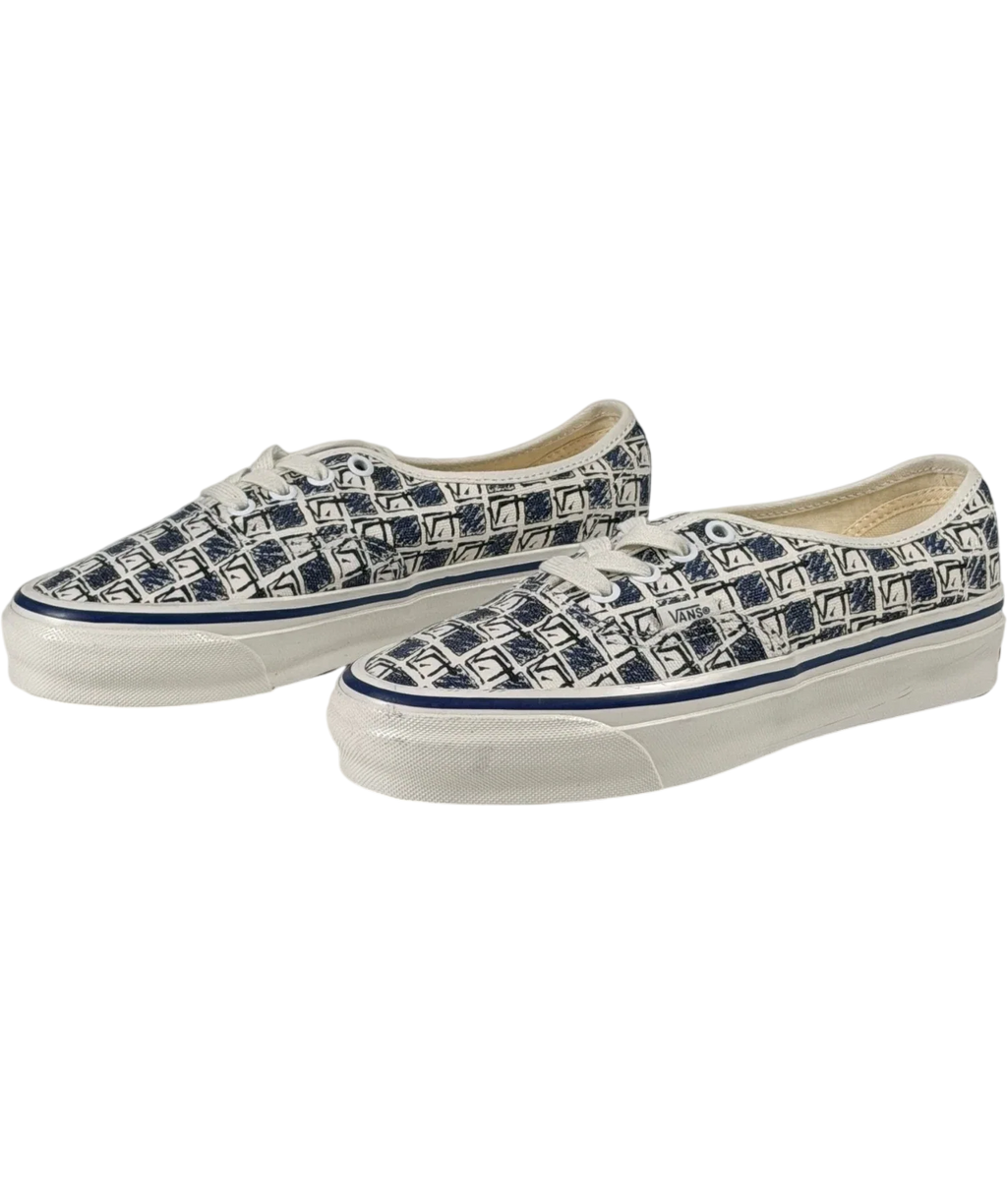 VANS Premium Authentic 44 Archive Navy Blue & White Sneakers UK 3 EU 36