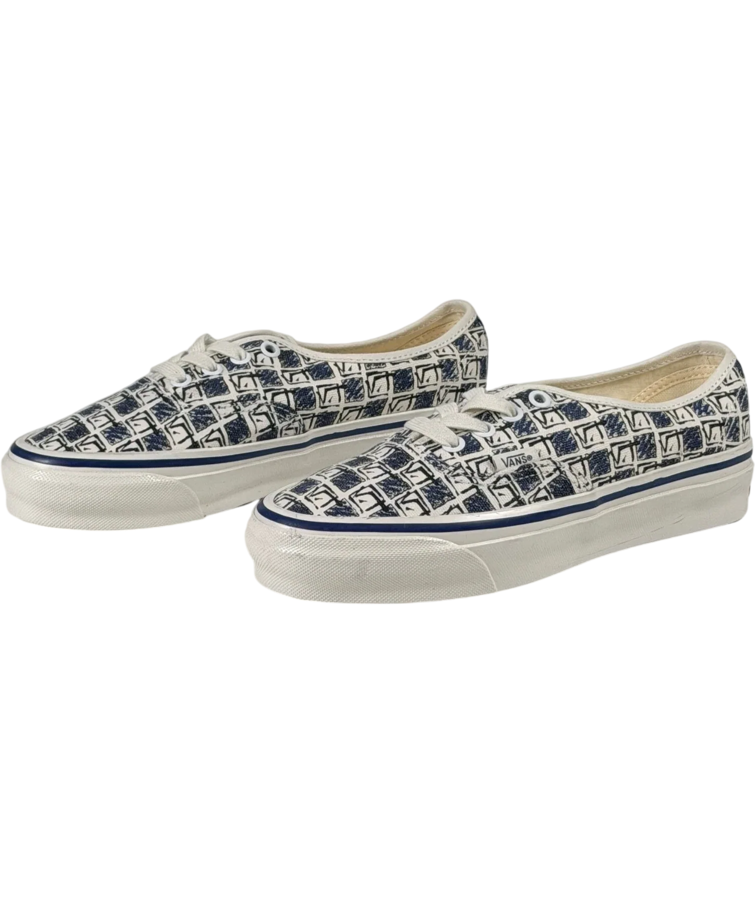 VANS Premium Authentic 44 Archive Navy Blue & White Sneakers UK 3 EU 36