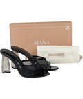 HOUSE OF ATANA Fiorellini Black Patent And Mesh Glass Mules UK 5 EU 38