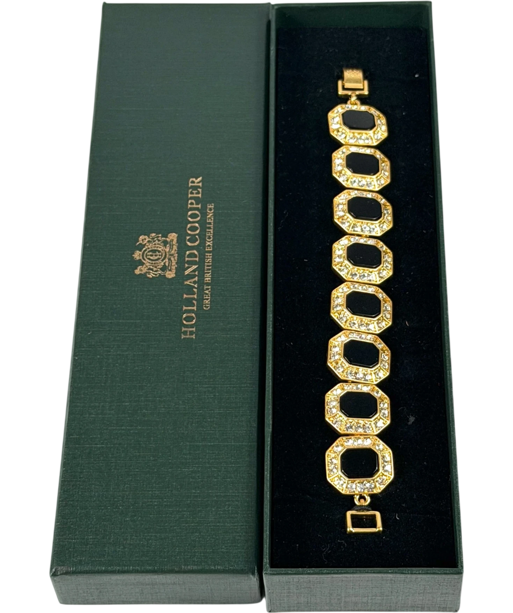 HOLLAND COOPER Luxury Stone Bracelet  - Black Onyx  / Yellow Gold One Size