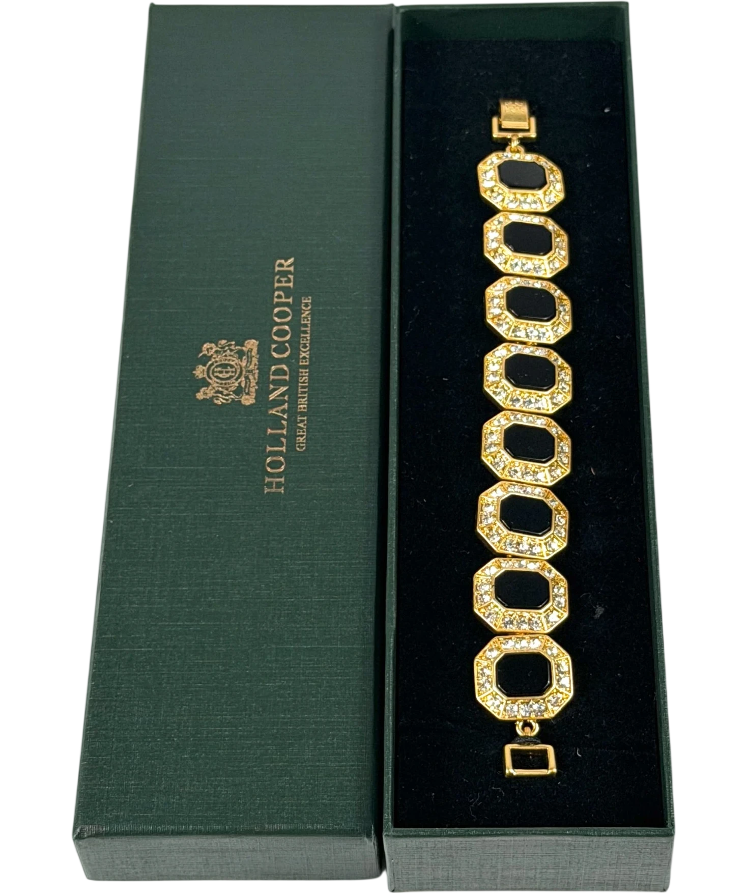HOLLAND COOPER Luxury Stone Bracelet  - Black Onyx  / Yellow Gold One Size
