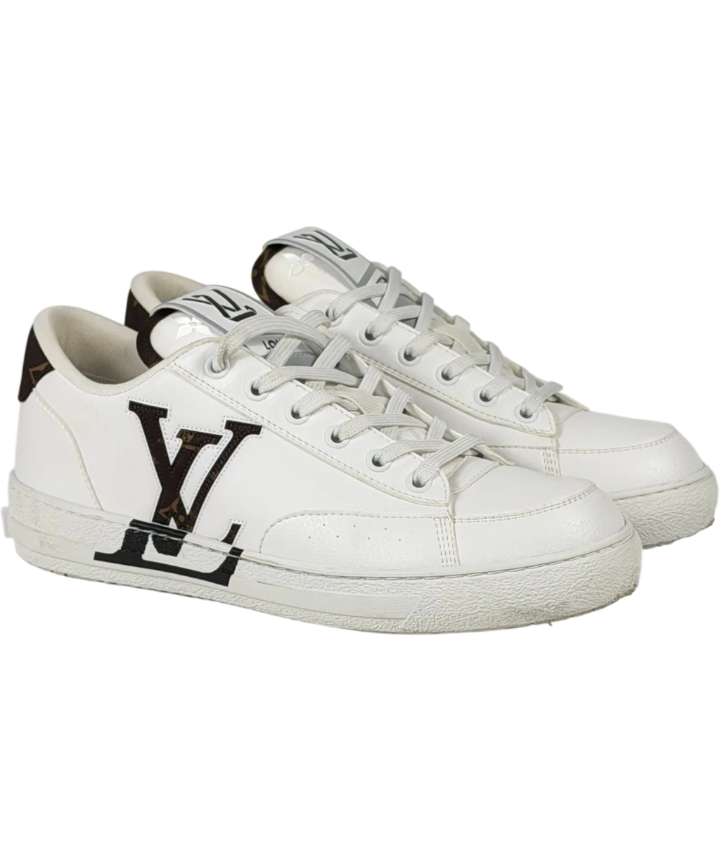 LOUIS VUITTON Charlie White Leather Monogram Low-top Sneakers UK 5 EU 38