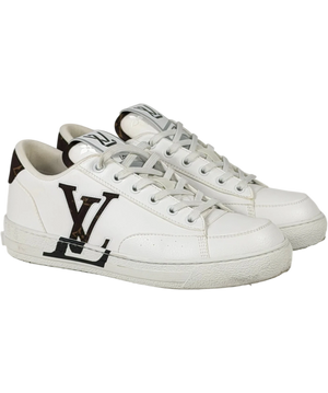 LOUIS VUITTON Charlie White Leather Monogram Low-top Sneakers UK 5 EU 38