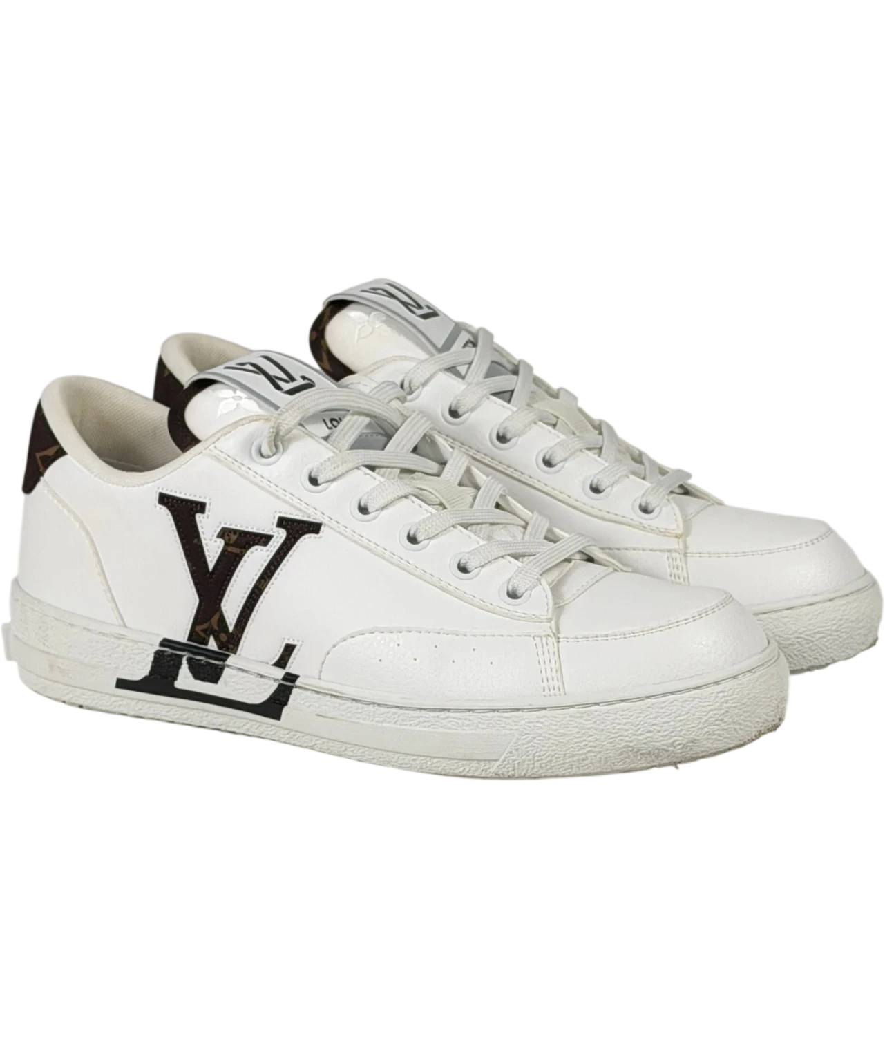 LOUIS VUITTON Charlie White Leather Monogram Low-top Sneakers UK 5 EU 38