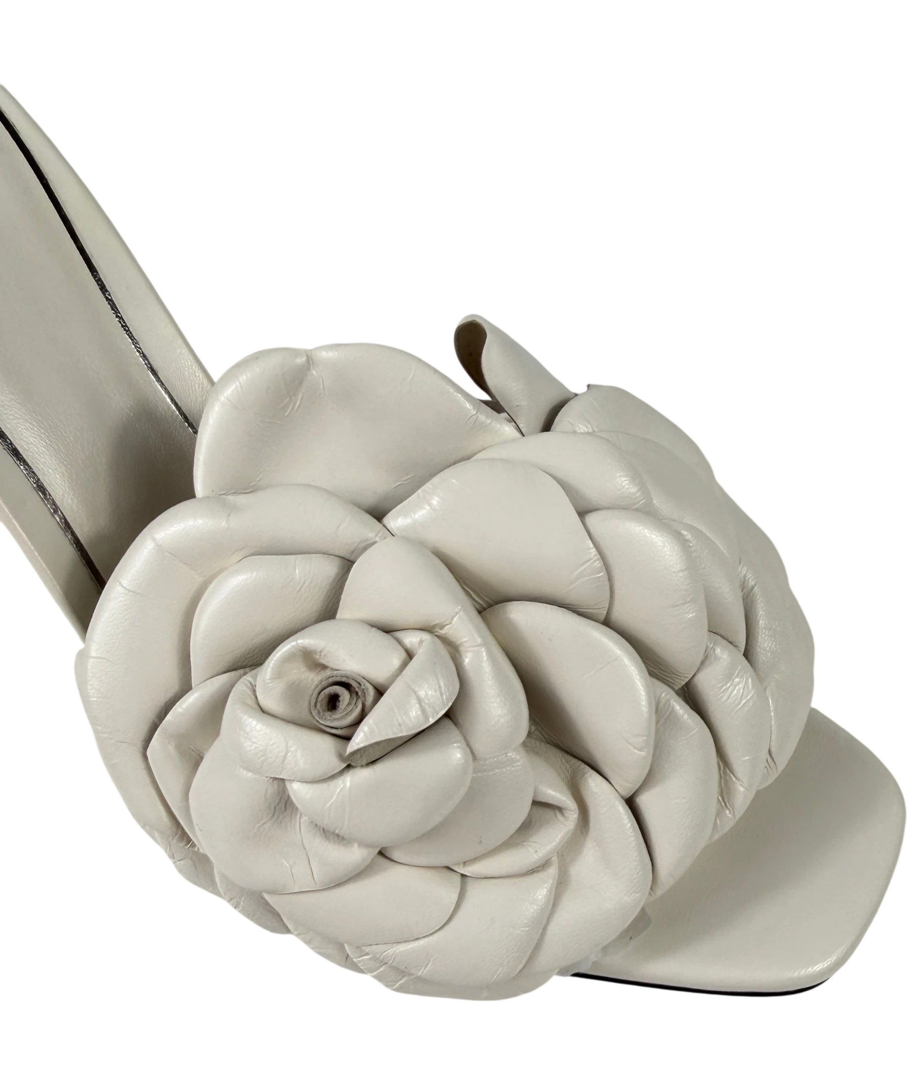 VALENTINO GARAVANI Cream Atelier 03 Rose Edition 90 Leather Mules In Avorio UK 5 EU 38