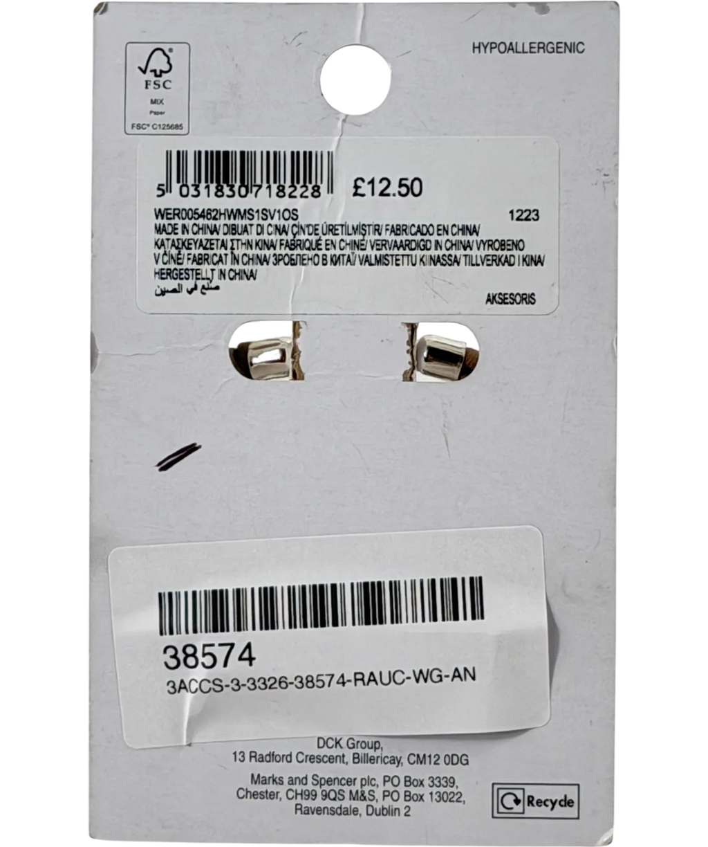 M&S Collection Skin Kind Ruched Beige Hoop Earrings One Size