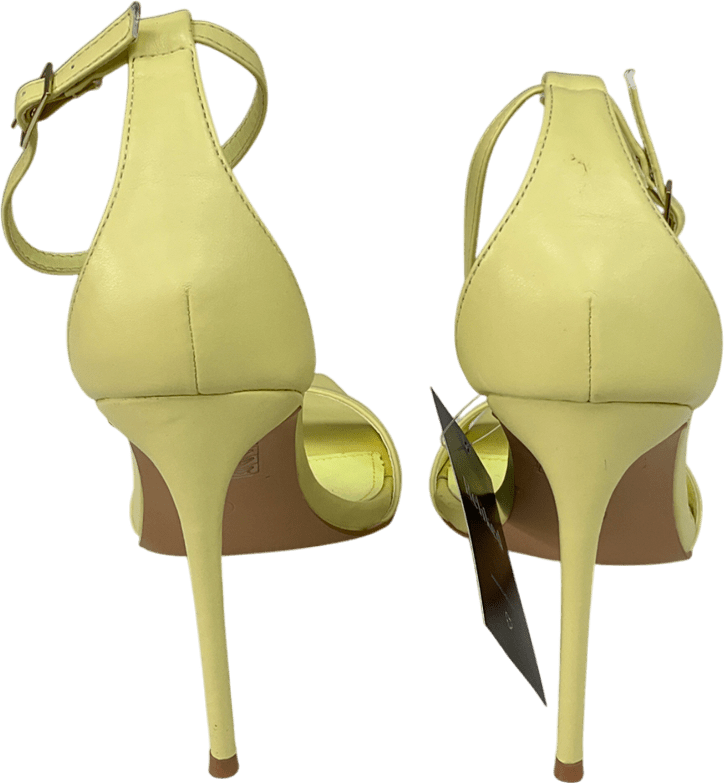 Public Desire Yellow Kelisa Lemon Pu Pointed Toe Barely There Stiletto High Heels UK 8 EU 41 👠 - Reliked