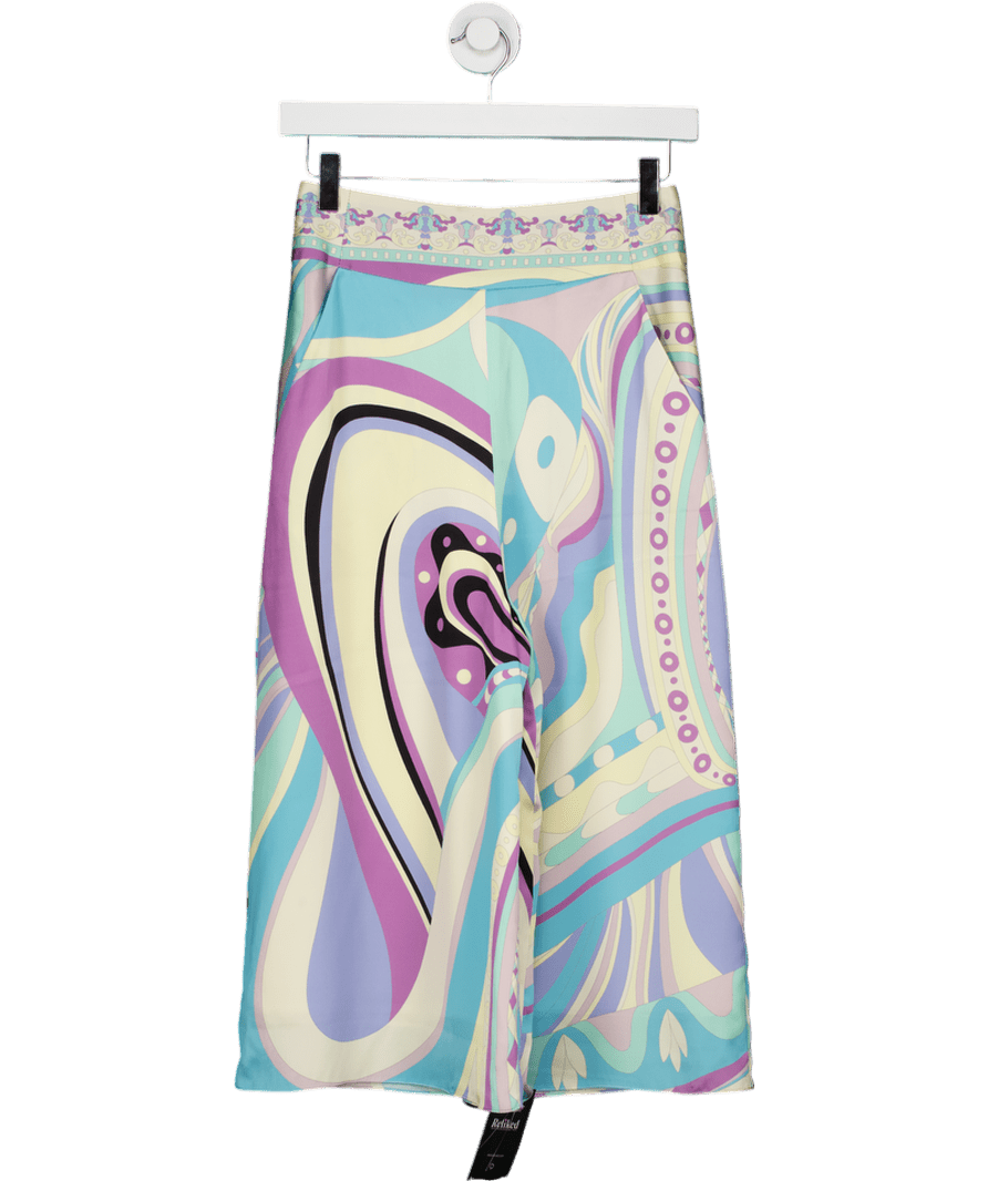 PUCCI Multicoloured Silk Satin Printed Trousers W25 - Reliked