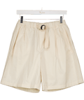 Pull&Bear Cream Technical Bermuda Shorts With Belt UK S - Reliked