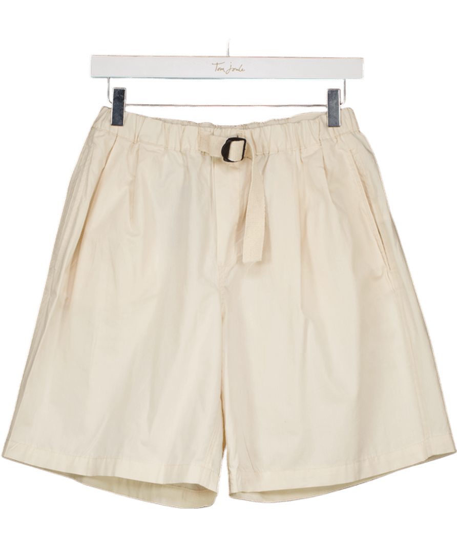 Pull&Bear Cream Technical Bermuda Shorts With Belt UK S - Reliked