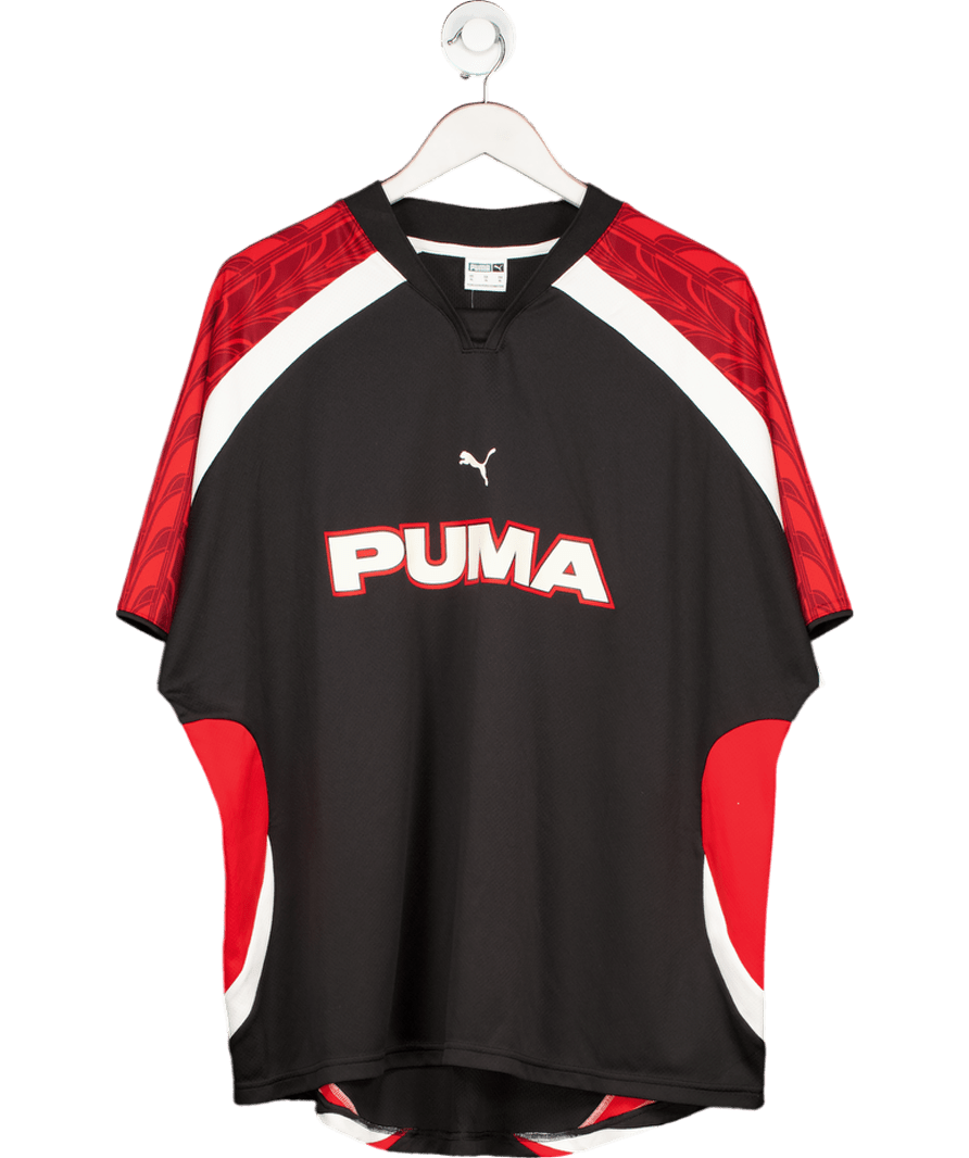 Puma Black Retro Soccer Jersey Top UK XL - Reliked
